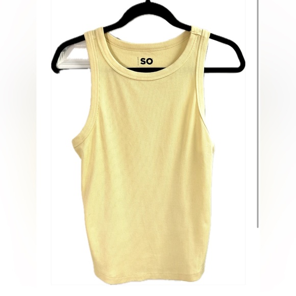 3/$12! Yellow SO ribbed spring and summer large tank top. - Picture 1 of 4